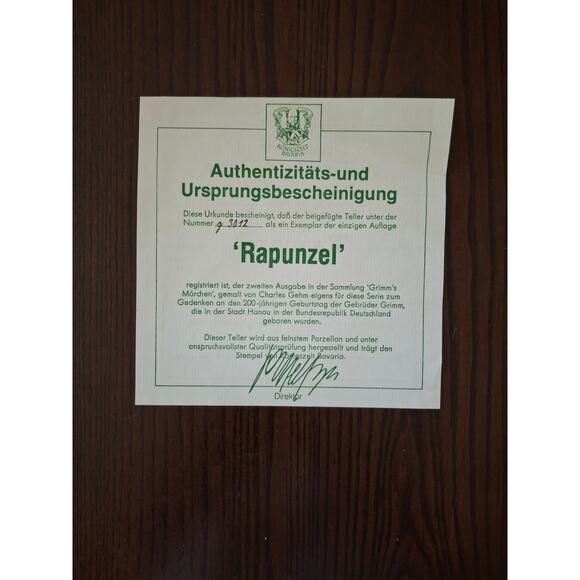 Konigszelt Bavaria "Rapunzel" decorative plate. - Picture 5 of 6